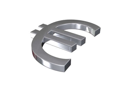 Euro Sign Steel 3D Conceptの写真素材