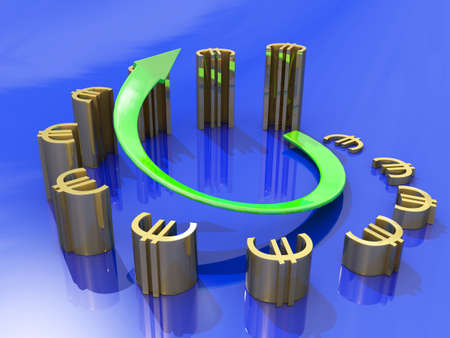 Europe Reflation 3D Conceptの写真素材