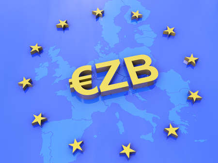 EUR ECB 3D Conceptの写真素材