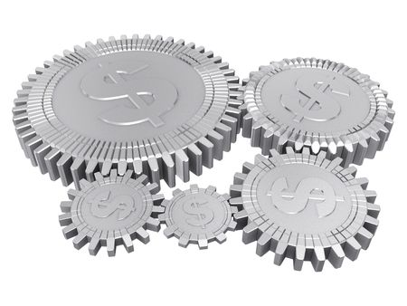 Five silver dollar gearsの写真素材