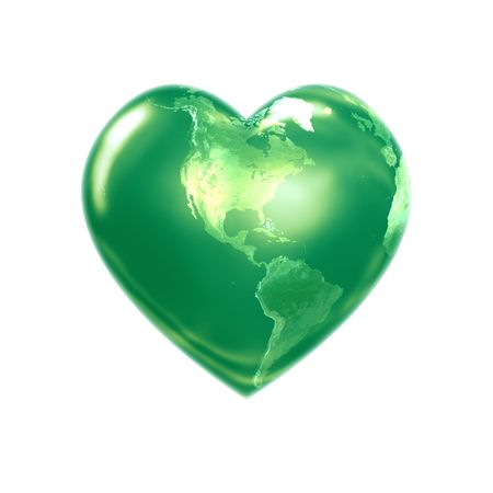 World heart green americaの写真素材