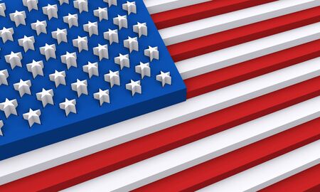 USA flag in 3d shapes