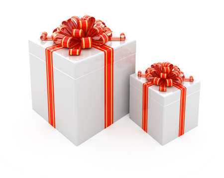 Christmas gift boxes isolated on white 