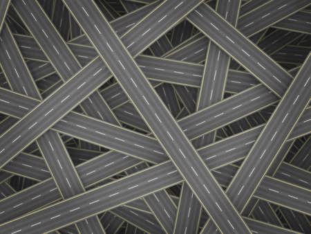 Many roads concept. Abstract transportation backgroundの写真素材