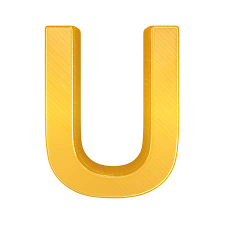 Golden Letter Uの写真素材