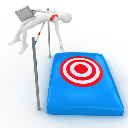 Businessman jump over obstacle 3d conceptの写真素材