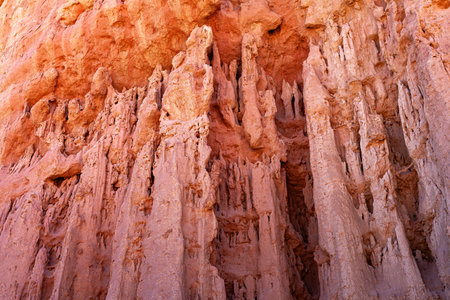 Formation of sedimentary rock eroded by the action of wind and water. Wear concept.