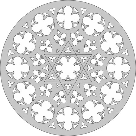 Burgos Cathedral (Spain). Rosette of the west faÃ§ade of the cathedral.のイラスト素材