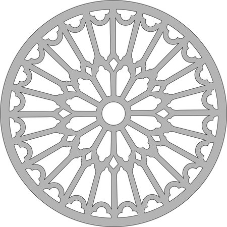 Cathedral of LeÃ³n (Spain). Rosette of the west faÃ§ade of the cathedral.のイラスト素材