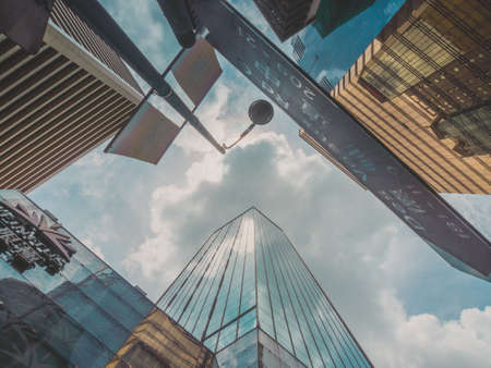 Skyscraper Building and Sky View Scene in Big Cityの写真素材