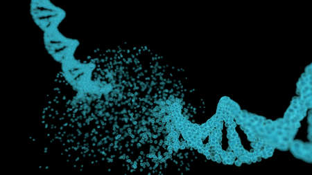 DNA damage destruction animation molecular helix biologyの写真素材