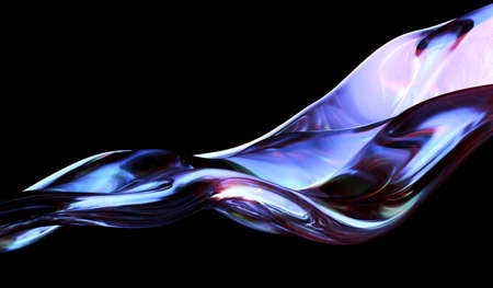 3d rendered abstract shape with detailed reflection and dispersion.