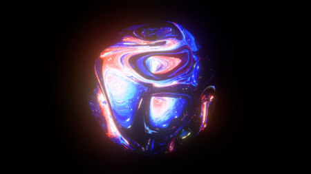 3d rendered abstract shape with detailed reflection and dispersion.