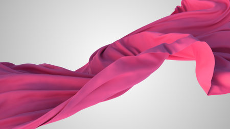 Pink colored cloth piece of fabric backgroundの写真素材
