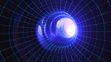 Space time tunnel 3d renderの写真素材