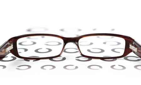 Glasses on eye test