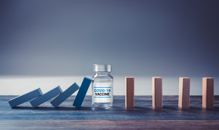 COVID-19 vaccine stopping domino effect.の写真素材