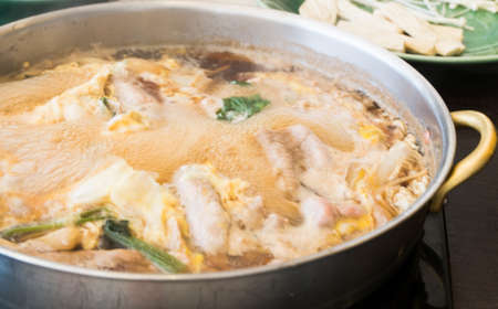 Soft focus pork Sukiyaki , Japanese Food