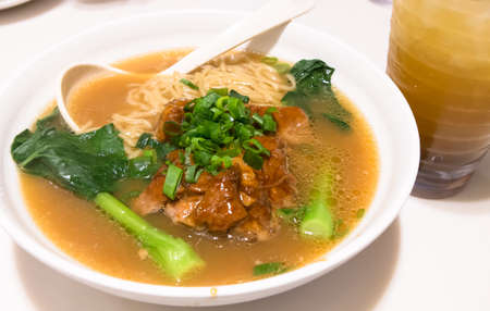 Chinese noodles with pork barbecue sauce