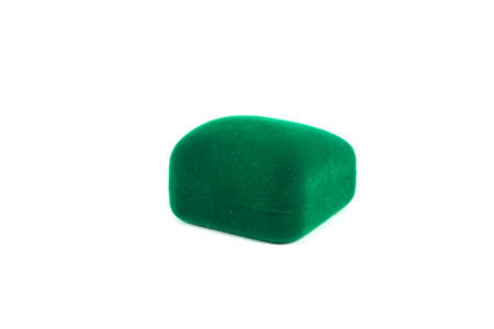 Empty green box for ring on a white background