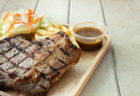 pork chop steakの写真素材