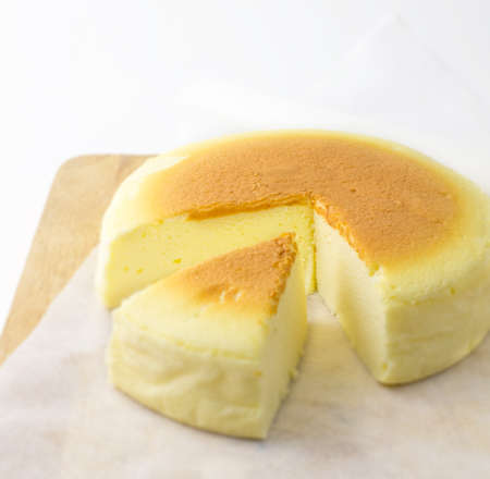 cheesecake on wood plate