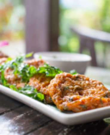 blurry fried fish patty