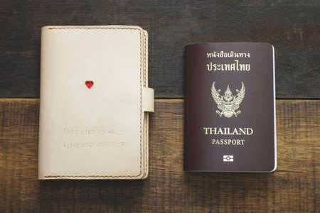 thai passport and art coverの写真素材