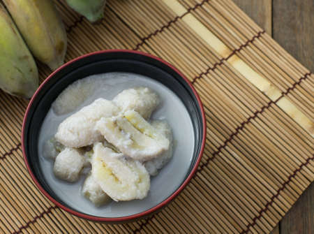 Banana in coconut milkの写真素材