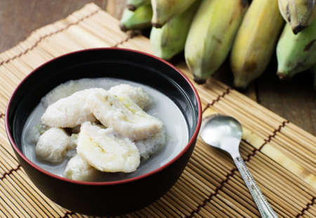 Banana in coconut milkの写真素材