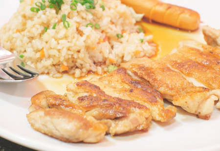 chicken fried riceの写真素材