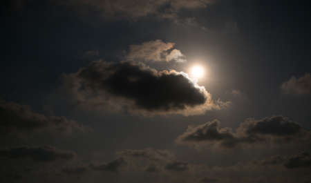 moon light at midnightの写真素材