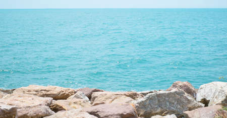 rock on blue seaの写真素材