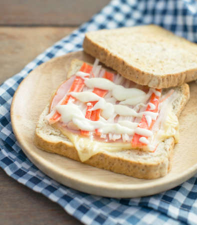 sandwich ham and crab stick