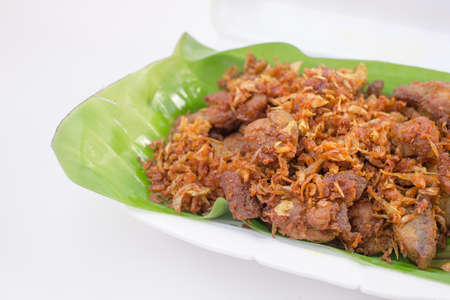 fried rib pork with herbの写真素材