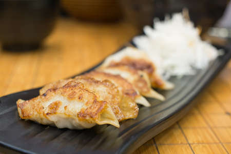 Gyoza dumplings, popular japanese foodの写真素材