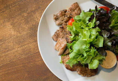 roasted pork saladの写真素材