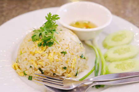 stir fried rice with crabの写真素材