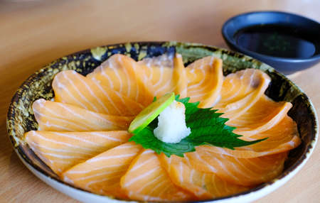 fresh sashimi salmon