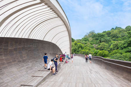 SINGAPORE - JULY 2018: Handerson wave bridge that popular bridge in singapore