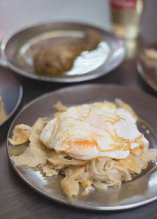 Roti with fried eggの写真素材