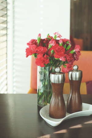 bouquet flower on the dinner table