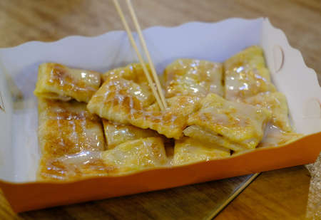 butter roti with milk and eggの写真素材