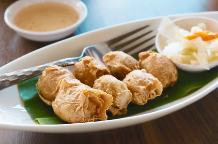 Close up, Deep Fried Crab meat roll