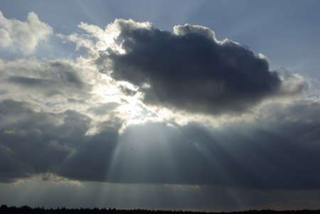 The sun in the clouds.の写真素材