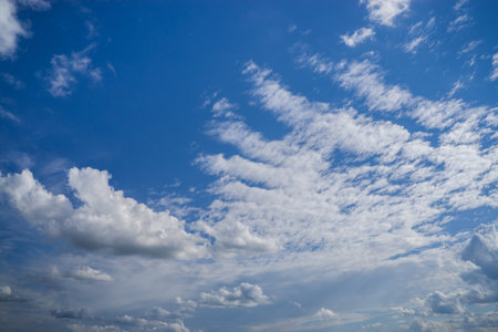 Summer white clouds in the blue sky.