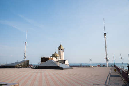 Odessa. Ukraine. August 28, 2017; Beautiful orthodox church by the sea.のeditorial素材