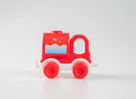 Colorful plastic toy isolated on white background.