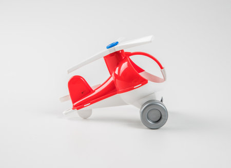 Colorful toy truck isolated on white backgroundの写真素材
