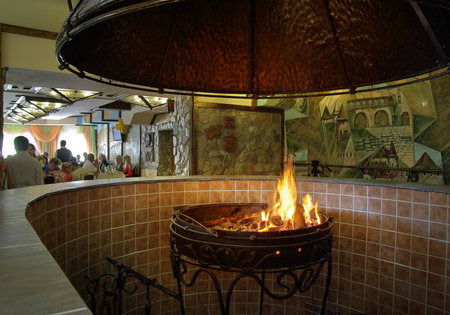 Fireplace for cooking barbecue.の写真素材